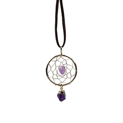 1001270521 Dreamcatcher with amethyst | minerals wholesale - gems, healing stones & jewelry