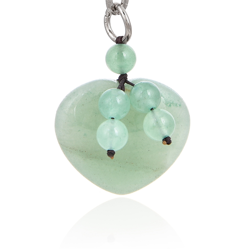 Key Chain Heart Aventurine with Beads