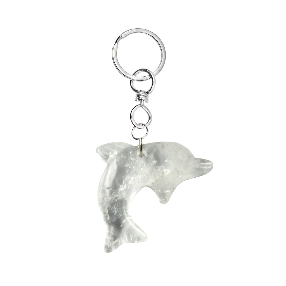 Schlüsselanhänger Delfin Bergkristall
