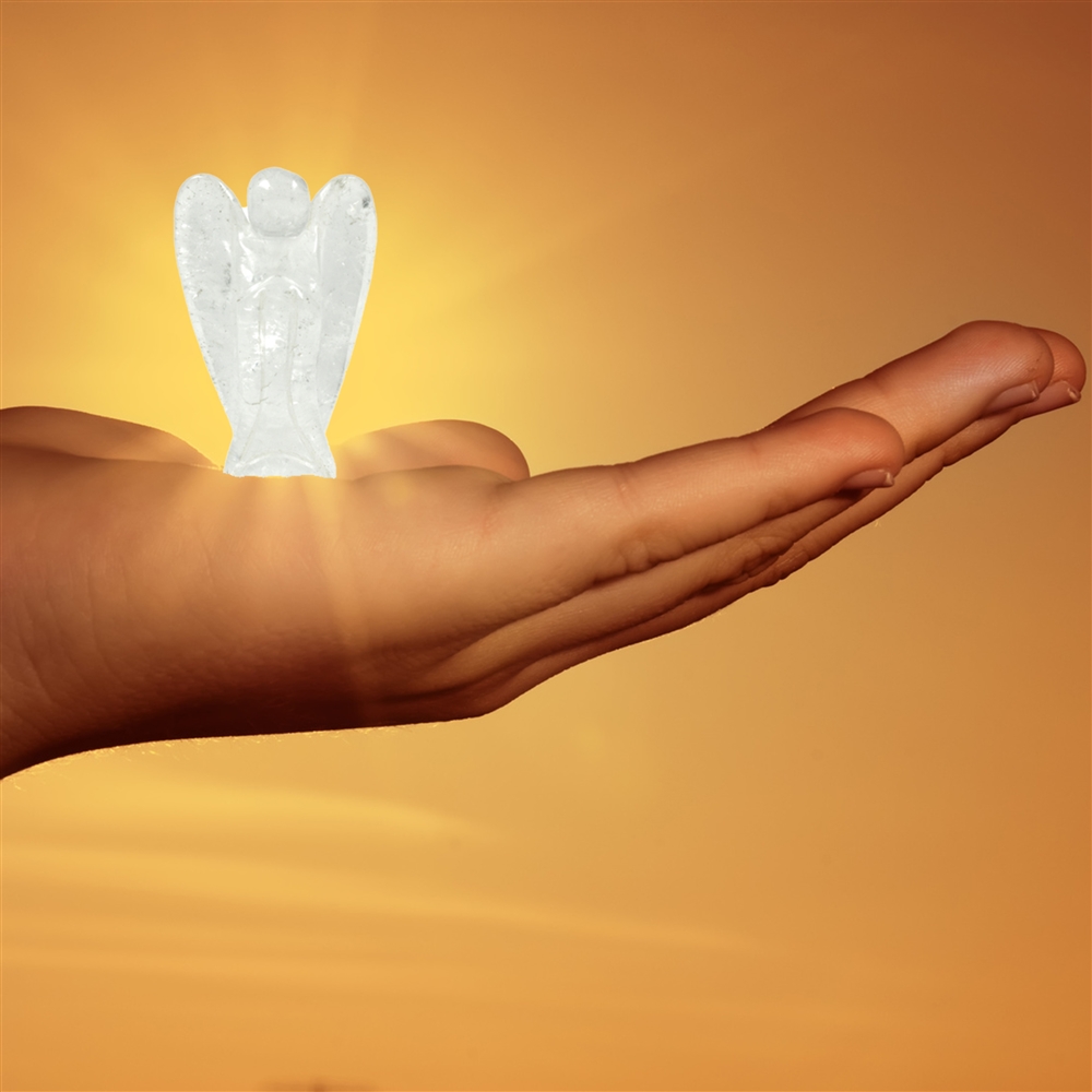 Guardian Angel Rock Crystal, 03,5cm (mini), in pouch with enclosure