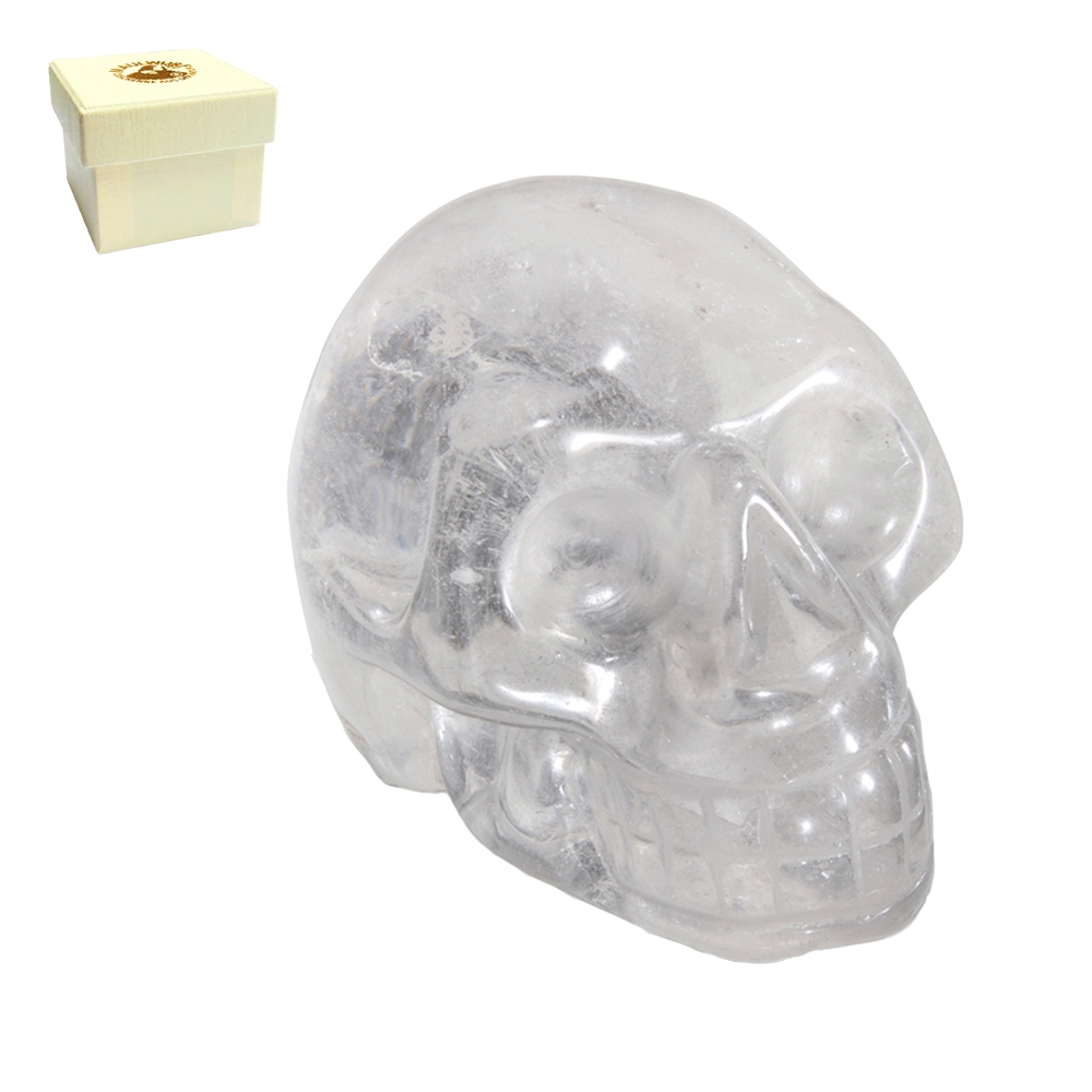 Crâne de Cristal de roche, 05cm, dans une boîte cadeau