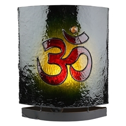 1003605061 Bernsteinlampe Oval, Buddha / OM, grün, 30cm | Edelsteine, Heilsteine & Schmuck