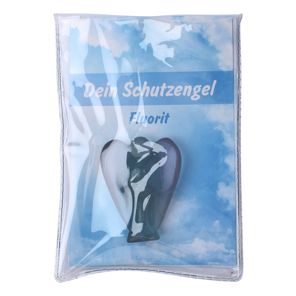 Schutzengel Fluorit, 5,0cm (klein), mit Infokarte in Pouch