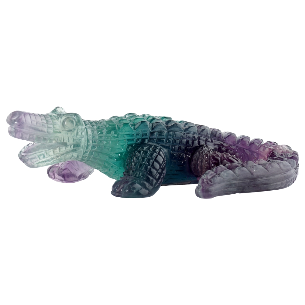 Krokodil Fluorit poliert, 11cm