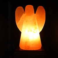 Salzlampe "Engel" mit Holzsockel, 20cm / 2-3kg