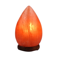 Salt lamp "Drop" with wooden base, 19cm / 2.9kg