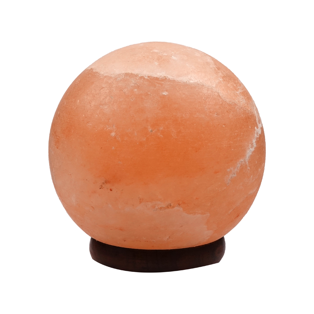Lampada di sale "a sfera" con base in legno, 15cm / 3,5kg