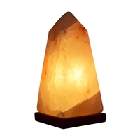 Lampe de sel "Obélisque" avec socle en bois, 22cm / 2,1kg