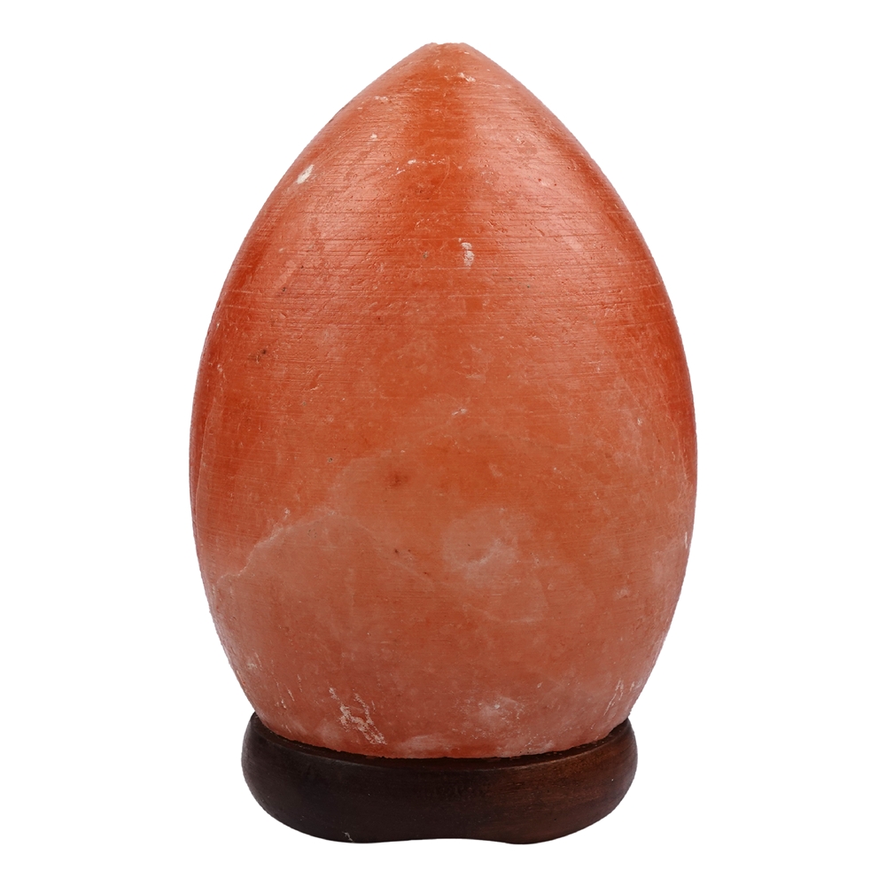 Lampada di sale "Egg" con base in legno, 18cm / 3,0kg