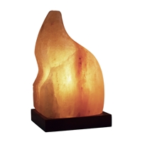 Salzlampe "Flamme" mit Holzsockel, 22cm / 3,5kg