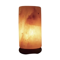 Lampe de sel "Cylindre" avec socle en bois, 22cm / 3,5kg