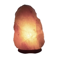 Lampada di sale "Roccia con croce" con base in legno, 25 cm / 5,7 kg