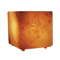 Salt lamp "cube" with plastic feet, 13cm / 4.1kg