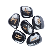 Set d'oracle runique Hématite en boîte