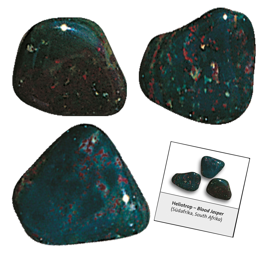 Refill Tumbled Stone and Sticker Heliotrope (Bloodstone) (24 pcs./VE)