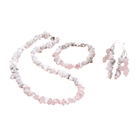 Set di gioielli creativi in magnesite e quarzo rosa (mindfulness)