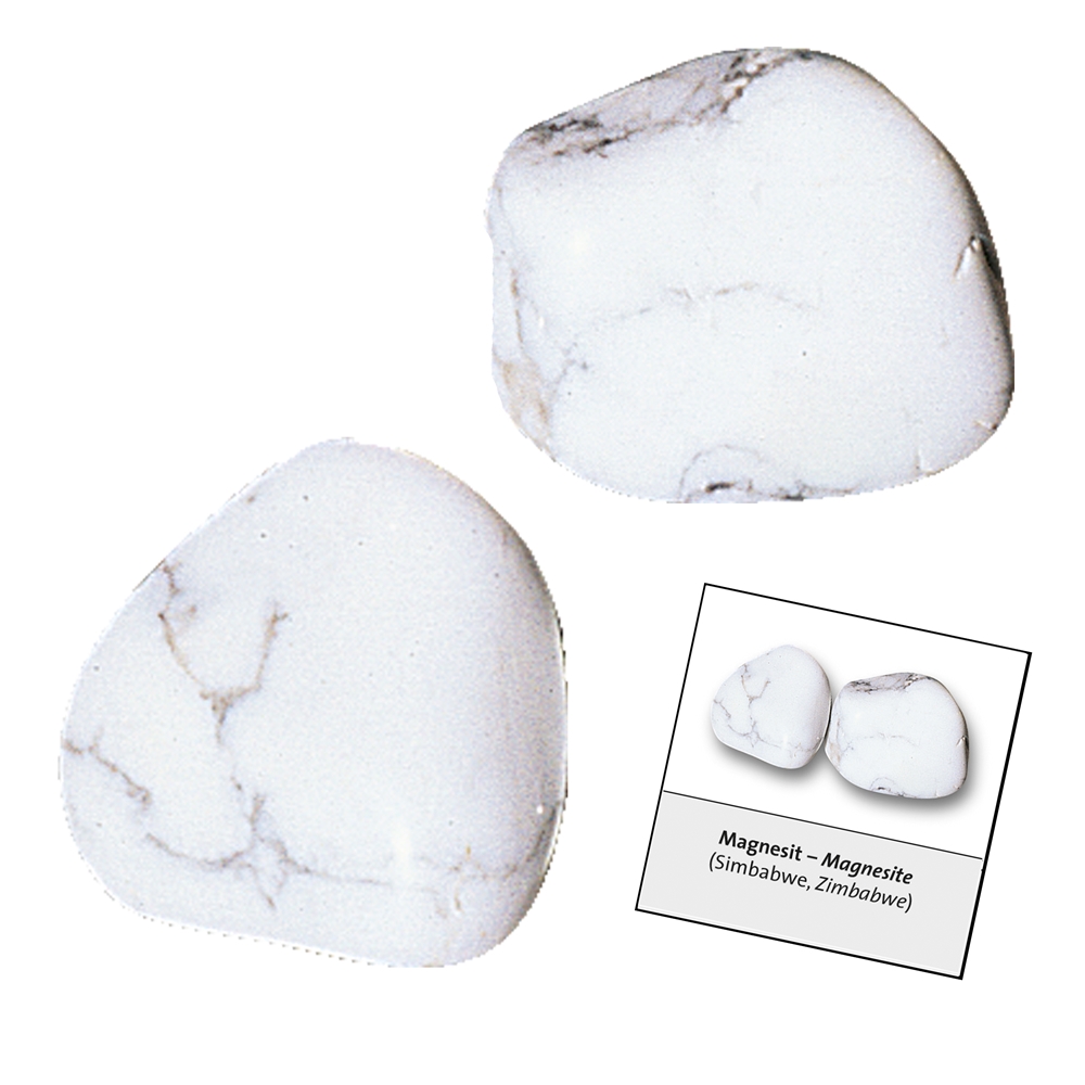 Refill Tumbled Stone and Sticker Magnesite (24 pcs./VE)