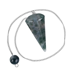 1011403003 Moss Agate "Liberation" pendulum | wholesaler gems, healing stones & jewelry