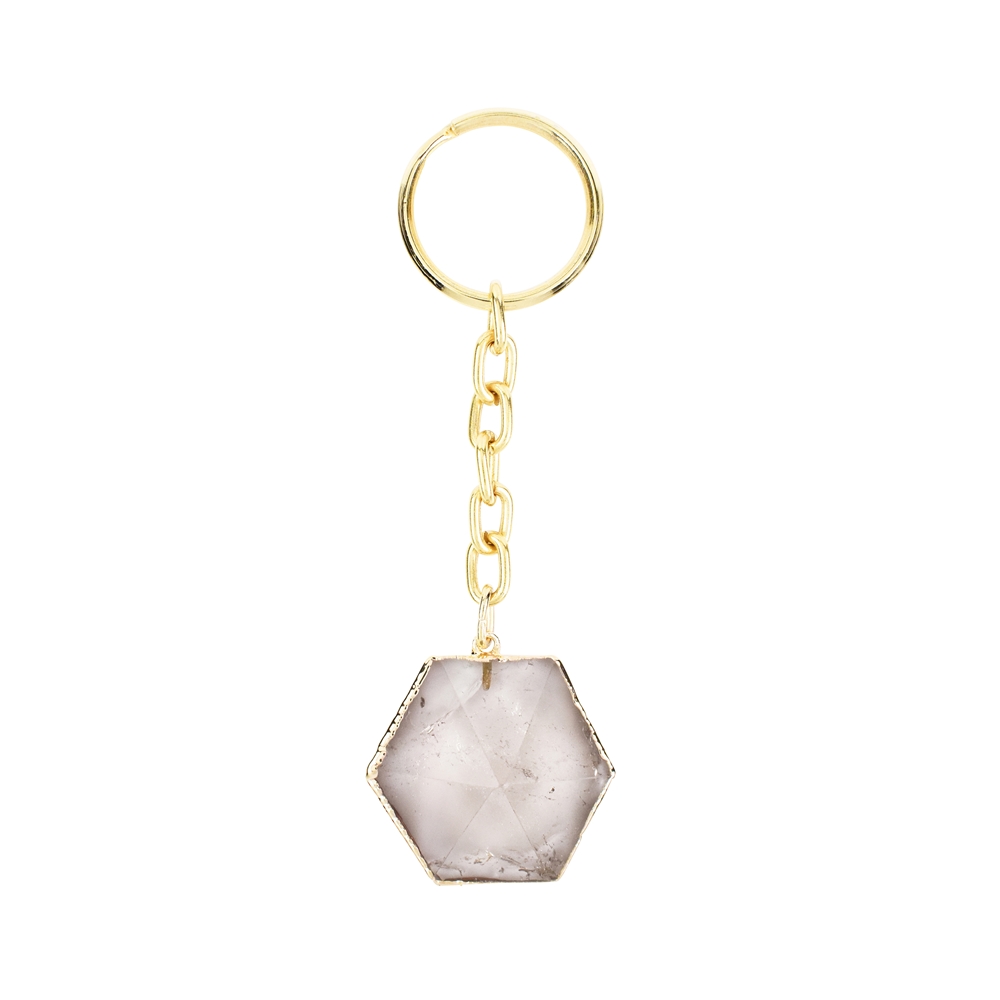 Key Chain Lace Smoky Quartz, Galvanic Setting