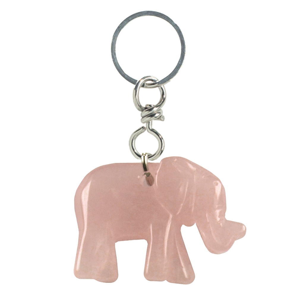 Schlüsselanhänger Elefant Rosenquarz