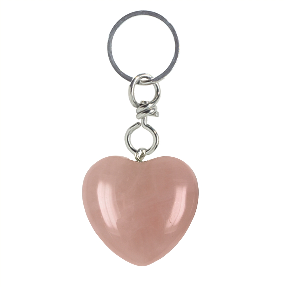Porte-clés cœur Quartz rose