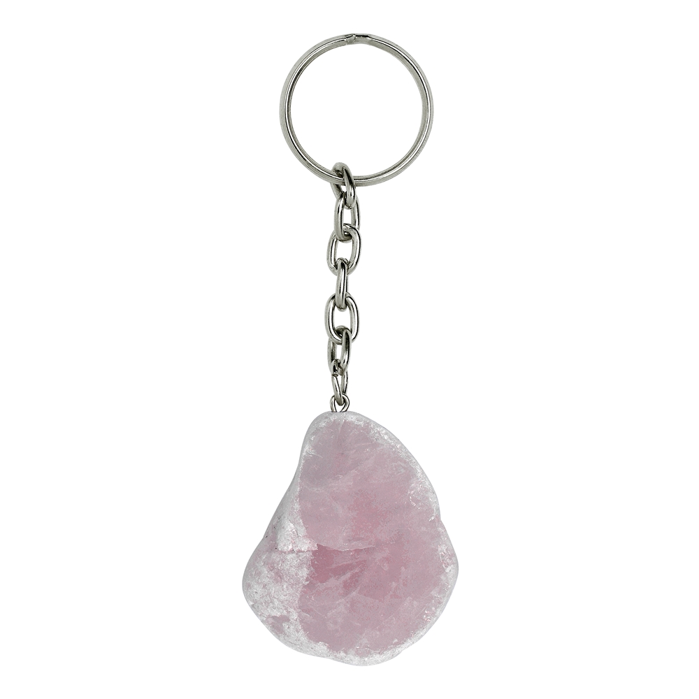 Porte-clés Quartz rose Galet de fenêtre