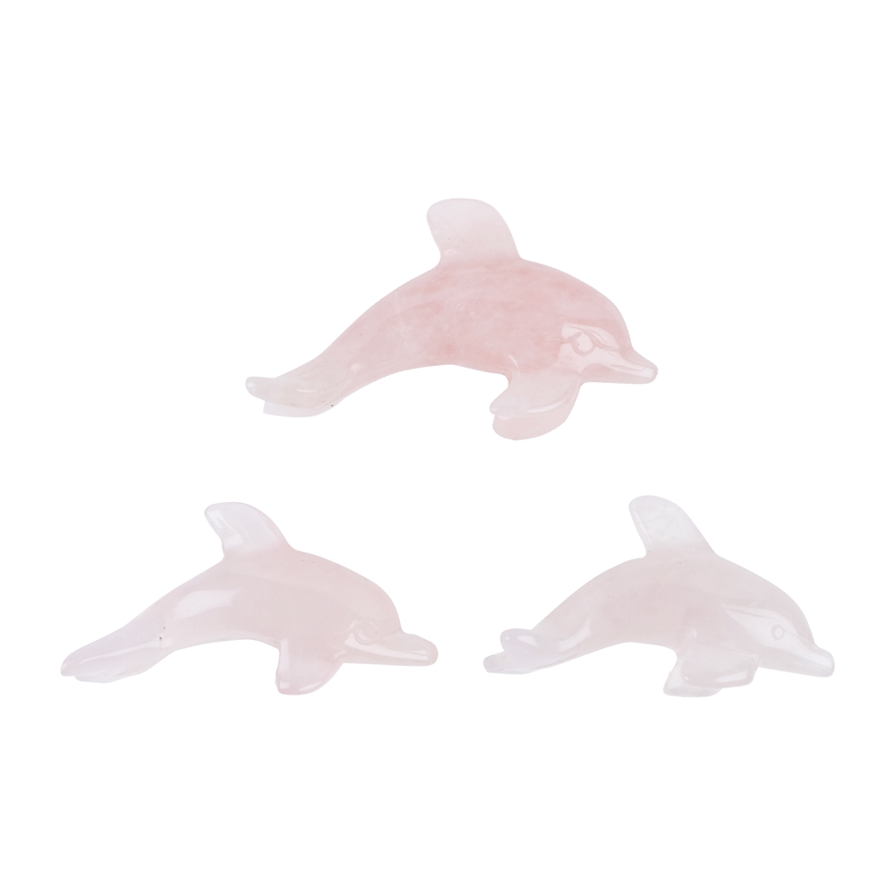 Delfines Cuarzo rosa, 5,3cm (15 unid./VE)