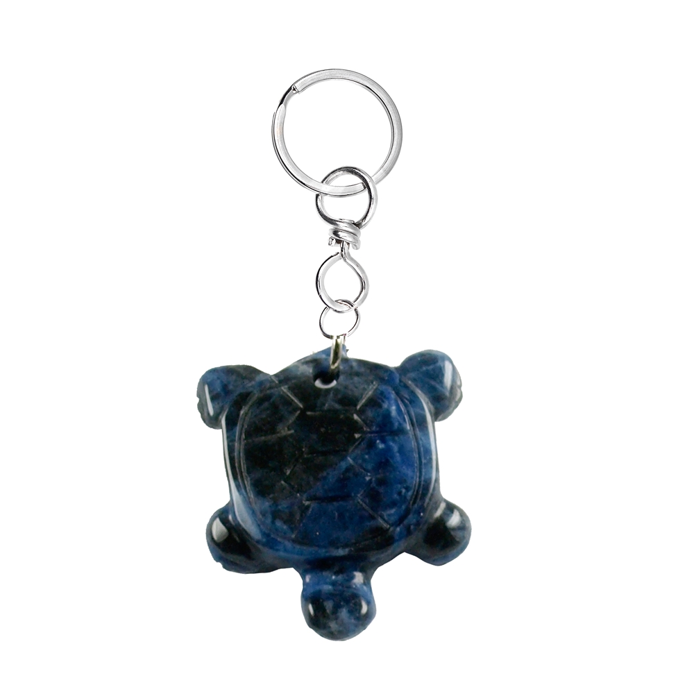 1014600626 Porte-clés tortue Sodalite | Pierres précieuses, pierres thérapeutiques & bijoux