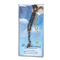 Rosary Tiger's Eye in pressure lock case with explanation in four languages
