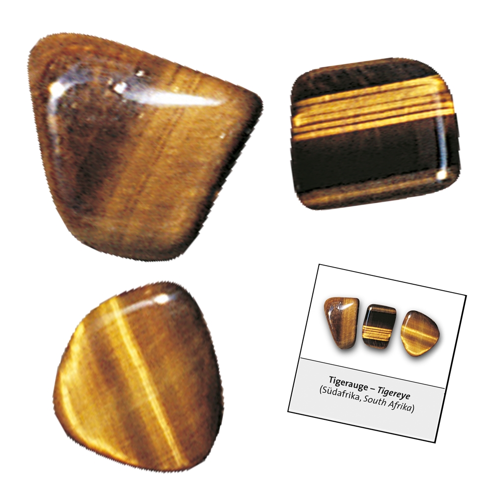 Refill Tumbled Stones and Stickers Tiger's Eye (24 pcs./VE)