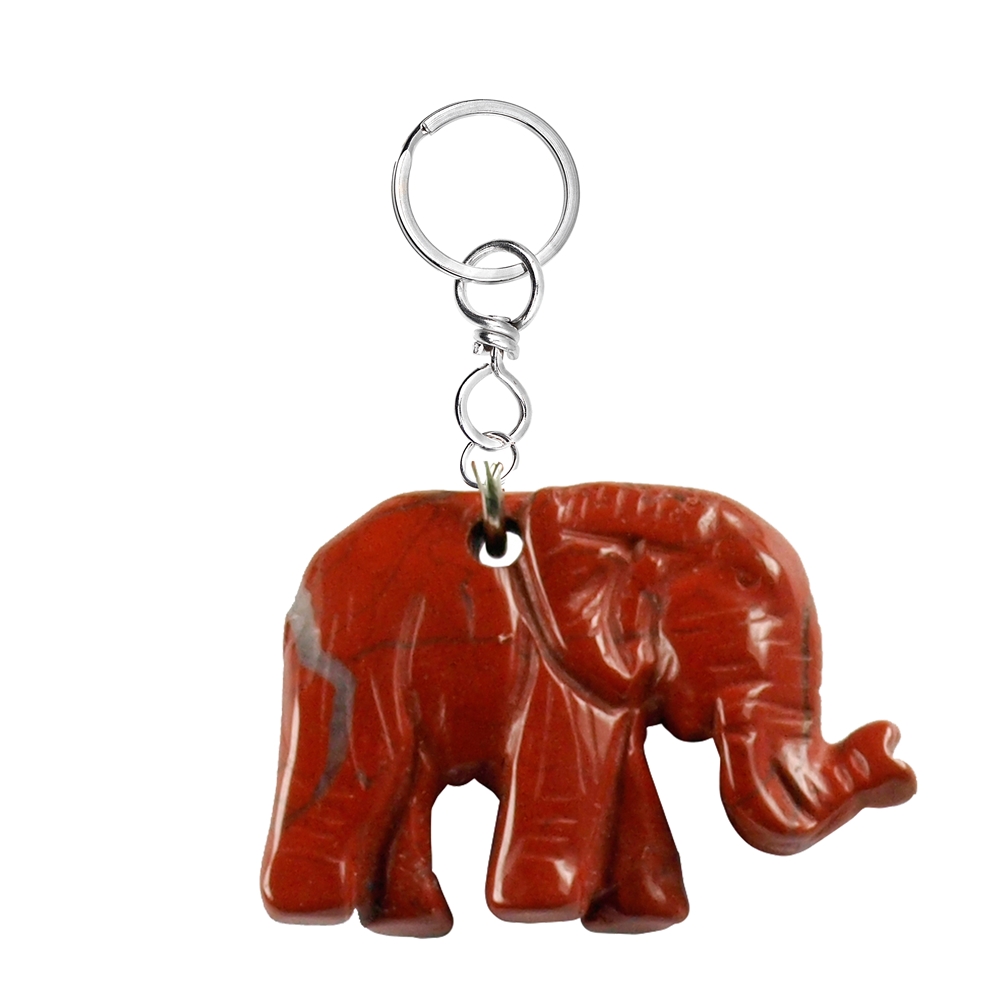 Key Chain Elephant Jasper (red)