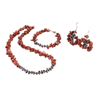 Set de création de bijoux en jaspe (rouge) & hématite (Power)
