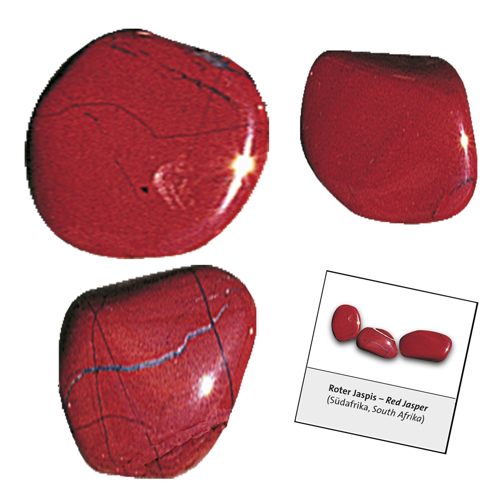 Confezione di ricarica di pietre burattate e adesivi rosso diaspro (24 pezzi/confezione)