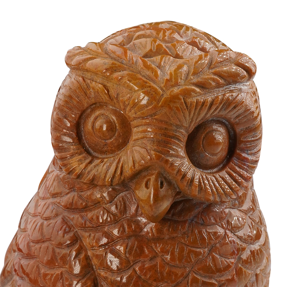 Gravur Vogel (Eule), versteinertes Holz, 9,5cm