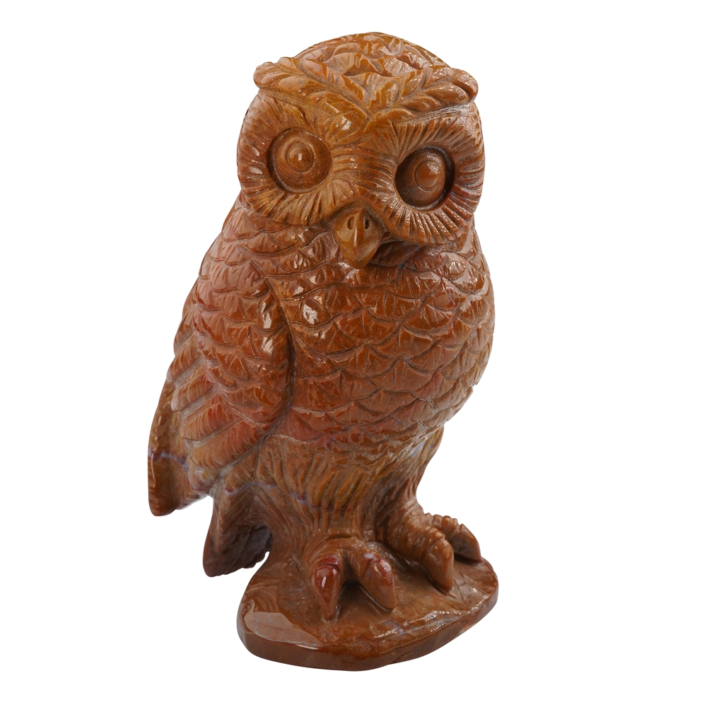 Gravure oiseau (hibou), Bois silicofié, 9,5cm