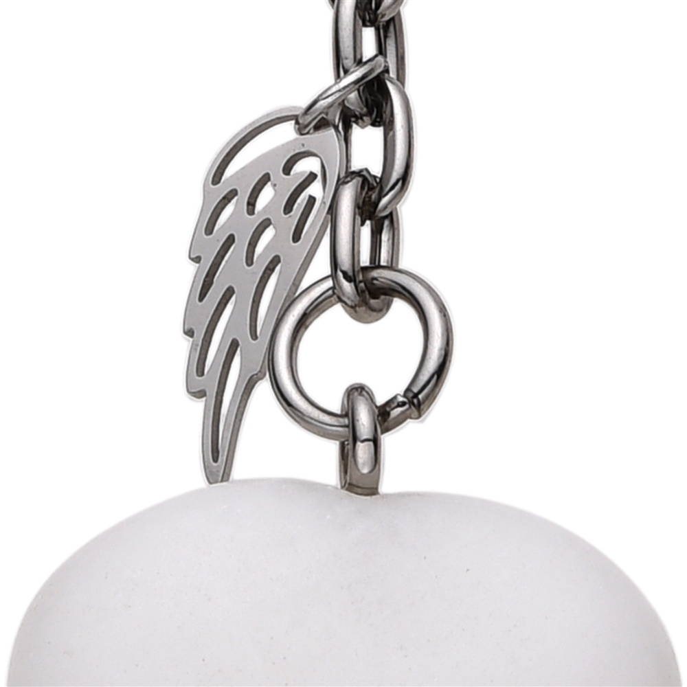 Key Chain Marble (white) with wings