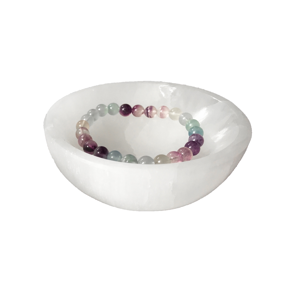 Selenite bowl (white) round, 10cm