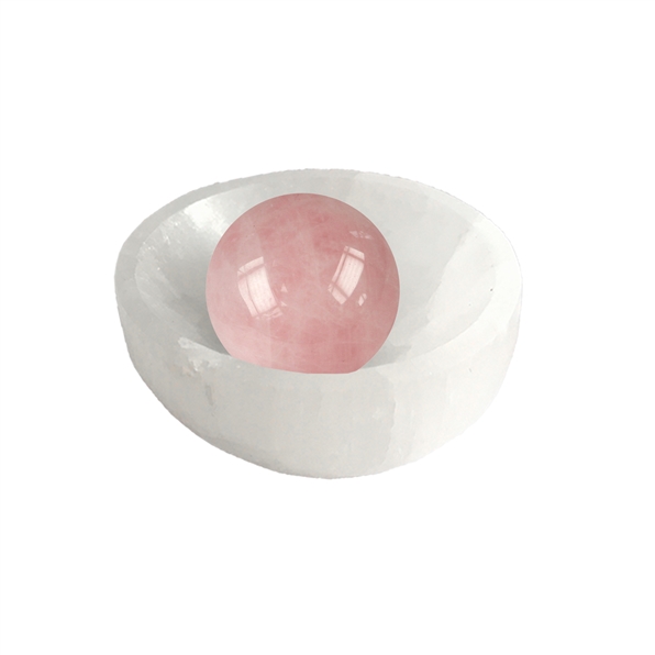 Bowl selenite (white) round, 06cm
