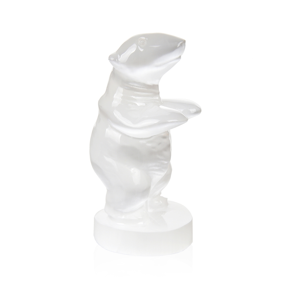 Engraving polar bear, selenite, 9.7 cm