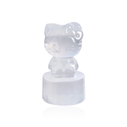 1028903799 Gatto inciso con fiocco, selenite (bianca), 9,5 cm | Marco Schreier