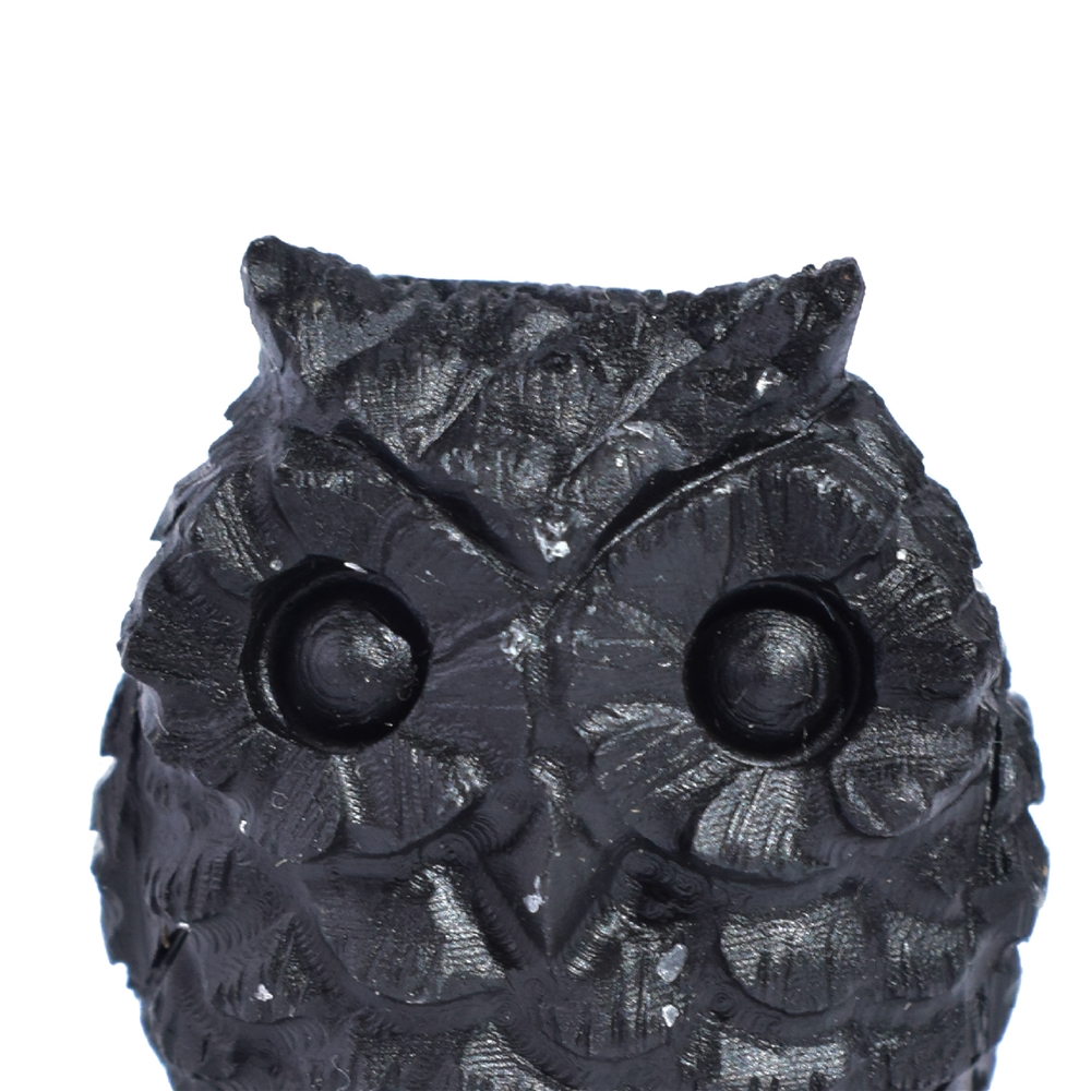 Engraving bird (owl on branch) Shungite, 4,0cm