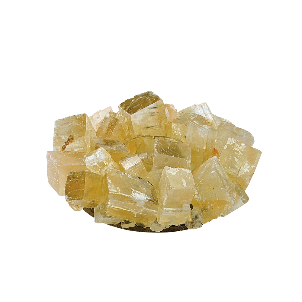 Teelicht Calcit-Rhomboeder (gelb-braun)
