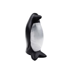 1050100760 Gravur Vogel (Pinguin), Calcit (weiß/schwarz), 7,5cm, mattiert | Marco Schreier