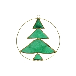 1061401520 Colgante decorativo Capiz concha árbol de Navidad verde, 11,5cm | Marco Schreier