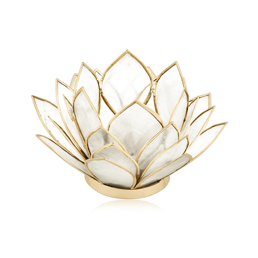 Tea light lotus capiz shell natural