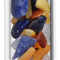 Bacchetta di cristallo della vitalità "In Fluss kommen" (sodalite, calcedonio, ambra), 20 cm