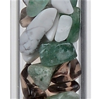 Bacchetta di cristallo della vitalità "Anti Stress" (avventurina, quarzo fumé, magnesite), 20cm