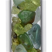 Bacchetta di cristallo della vitalità "Jungbrunen" (fluorite, crisoprasio, peridoto), 20 cm