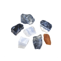 Water Stones Blend "Get into Flow" in Metal Gift Box (Sodalite, Chalcedony, Amber)