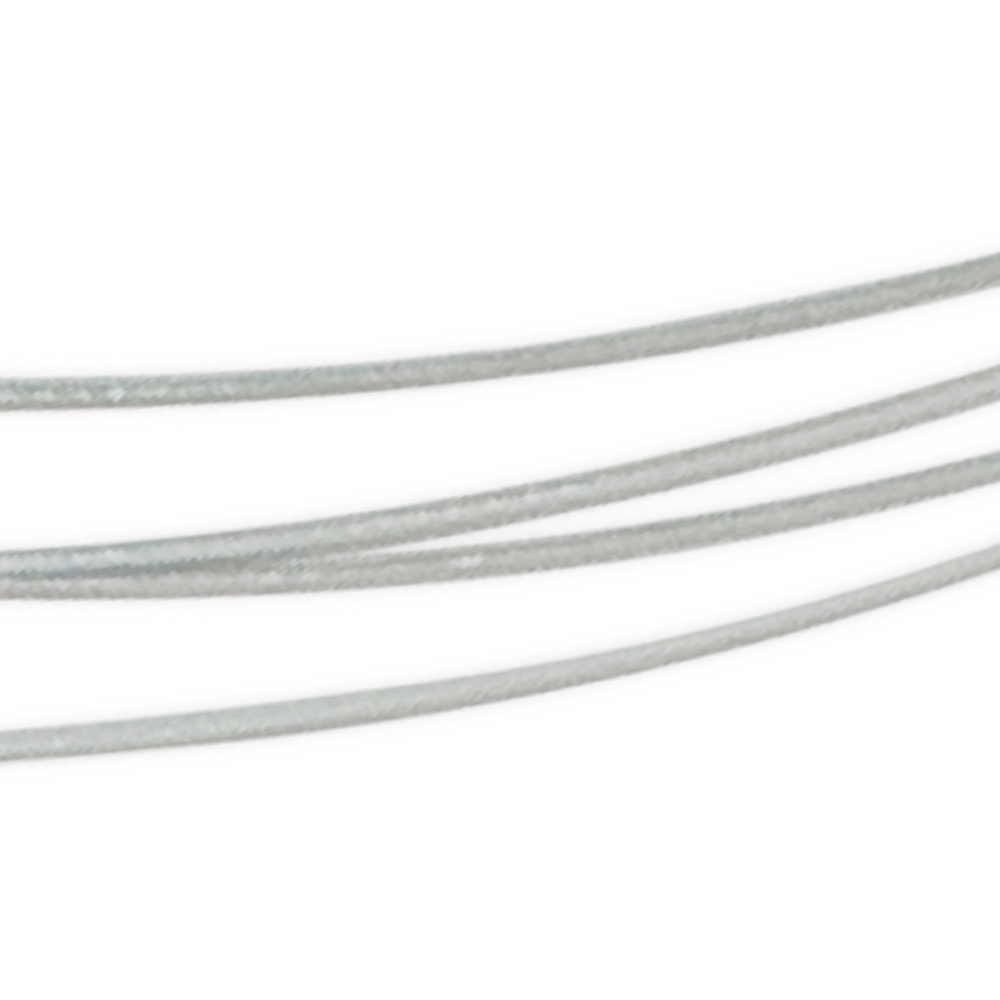 Steel Chokers several cords silver, 42cm, twist Clasp